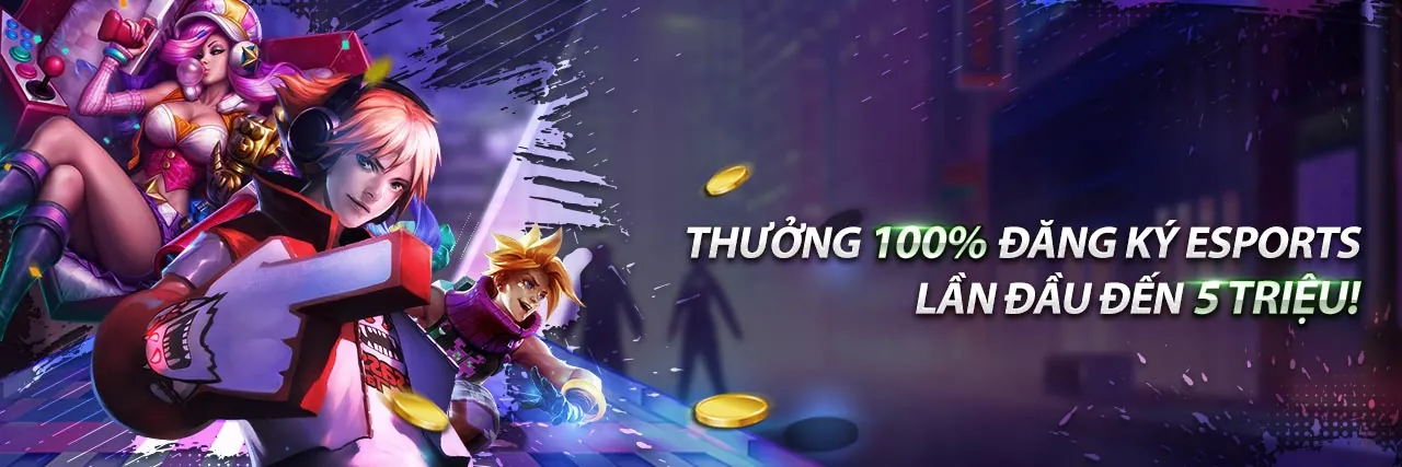 Hình ảnh chính trò chơi nổ hũ k8vina Nổ Hũ với biểu tượng tiền vàng và máy slot sáng rực